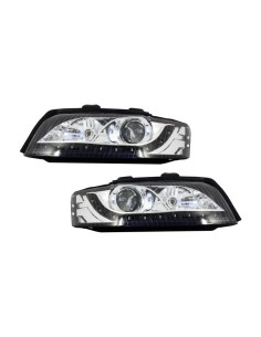 Xenon fari per AUDI A4 B6 8E (01-04) LED DRL Look nero (RHD)
