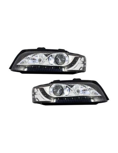 Xenon fari per AUDI A4 B6 8E (01-04) LED DRL Look nero (RHD)