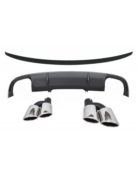 Valance Diffusore Paraurti Posteriore Audi A4 B9 8W (16-18), Avant w/ Tubi Scarico