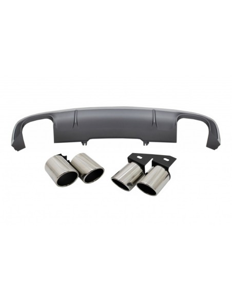 Diffusore P-Bumper w/ Tubi Capovolti, Audi A4 B9 8W Sedan Avant S-line (16-18)