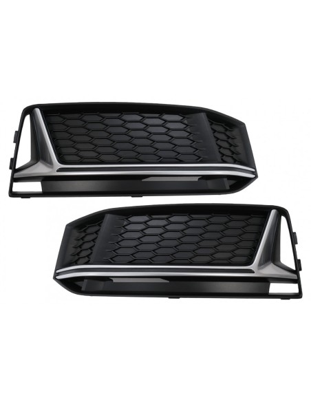 Griglia inferiore paraurti Copre griglie laterali per Audi A4 B9 Avant (16-18), Edizione Silver S-Line