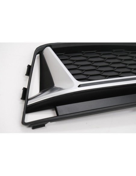 Griglia inferiore paraurti Copre griglie laterali per Audi A4 B9 Avant (16-18), Edizione Silver S-Line