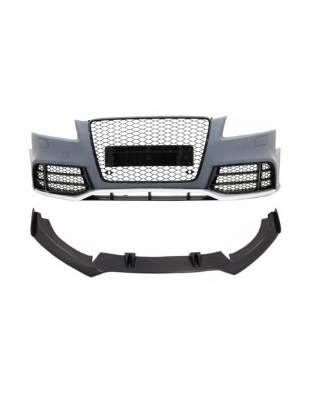 Paraurti Anteriore AUDI A5 8T Pre Facelift (07-11) w/ Spoiler Lip RS5 Design, Carbonio Reale