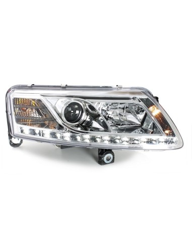 Fari D-LITE AUDI A6 4A 04-08 LED DRL HID Xenon D2S Chrome