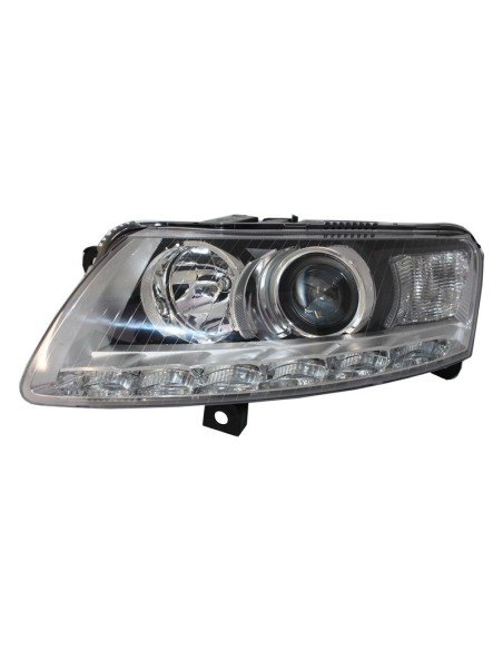 Xenon Fari LED DRL per Audi A6 C6 4F (04.04-08) Cromo w/ out AFS
