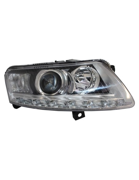Xenon Fari LED DRL per Audi A6 C6 4F (04.04-08) Cromo w/ out AFS