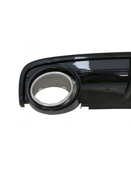 Paraurti posteriore Valance diffusore per Audi A6 C6 4F (04-08) Berlina Avant RS Design Nero