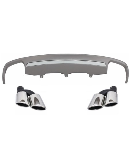 Paraurti posteriore Valance diffusore d'aria con scarico per Audi A6 4G (12-15) S6 Design