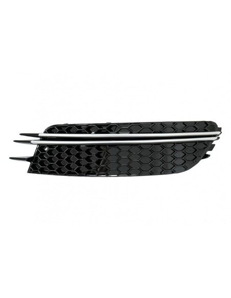 Coperture griglie laterali paraurti per Audi A6 con inserti neri e spazzolato alluminio