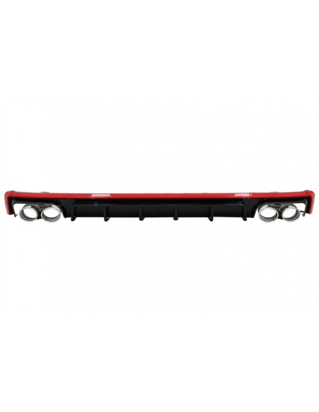 Paraurti posteriore Valance diffusore Rosso S6 Design per A6 C8 Avant Sedan.