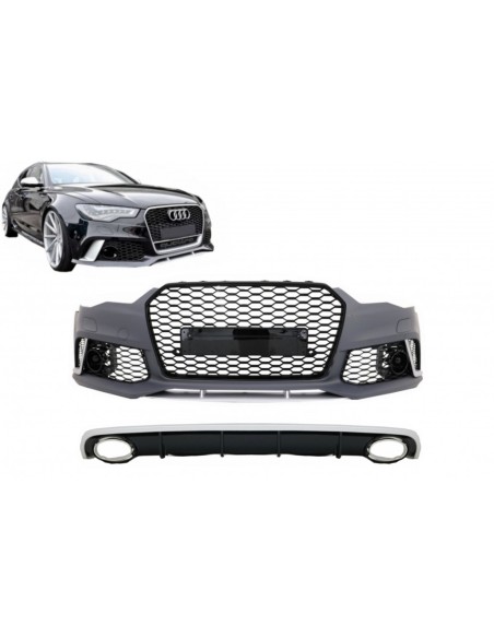 Paraurti anteriore e posteriore RS6 Design per A6 C7 4G Facelift (11-14).