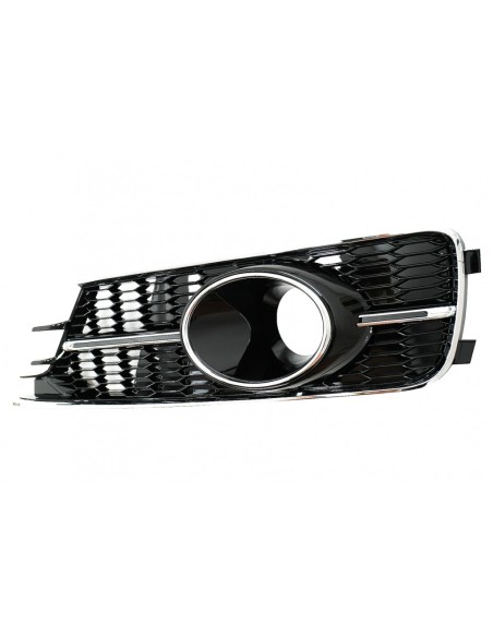 Paraurti inferiore griglia copre griglie laterali per AUDI A6 C7 4G Facelift (15-18) Piano Black & Chrome.