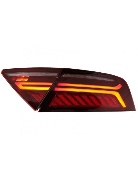 Fanali posteriori a LED Cherry Red Smoke per Audi A7 4G (10-14) Facelift Design.