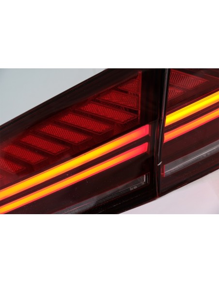 Fanali posteriori a LED Cherry Red Smoke per Audi A7 4G (10-14) Facelift Design.
