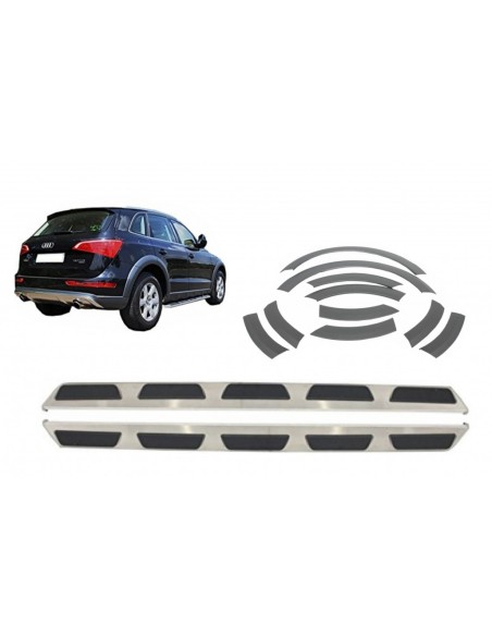 Pedane laterali per AUDI Q5 8R (08-13) w/ Fender Flares Wheel Arches Extensions Trims OE Design