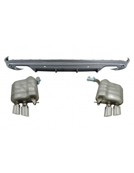 Paraurti posteriore Valance diffusore w/ sistema di scarico e Twin Muffler suggerimenti per Audi Q5 8R (09-16)