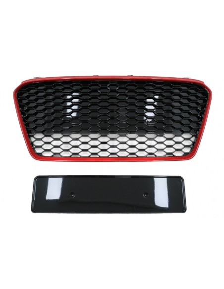 Griglia Ant. Audi R8 42 1st Gen. Facelift (13-15) RS Nero Lucido Rosso