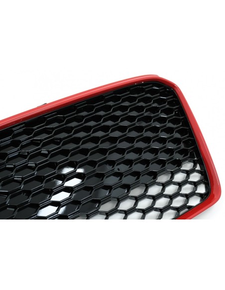 Griglia Ant. Audi R8 42 1st Gen. Facelift (13-15) RS Nero Lucido Rosso