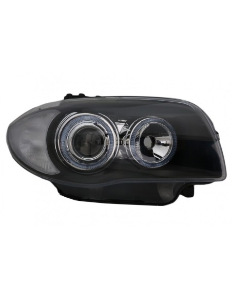 Fari BMW Serie 1 E81 E82 E87 E88 (04-11) Angel Eyes 2 Halo Nero