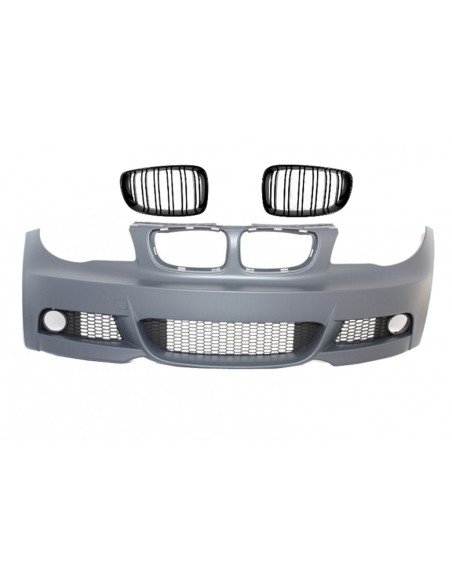 Paraurti anteriore per BMW 1 Serie E81 E82 E87 E88 (09-up) M-tech M-Technik Design e griglie centrali per reni M