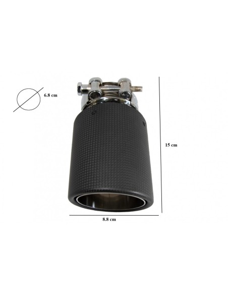 Universale scarico Muffler Tip fibra carbonio Matte Finish Inlet 6.8cm - 2.67inch