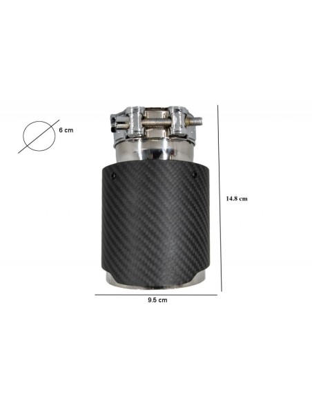 Universale scarico silenziatore punta fibra carbonio opaco finitura ingresso 6cm-2.36inch