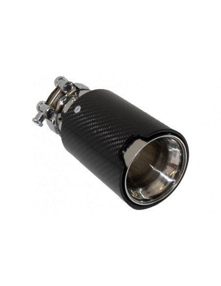 Universale scarico Muffler punta fibra carbonio lucido Finish Inlet 6.3cm-2.48inch