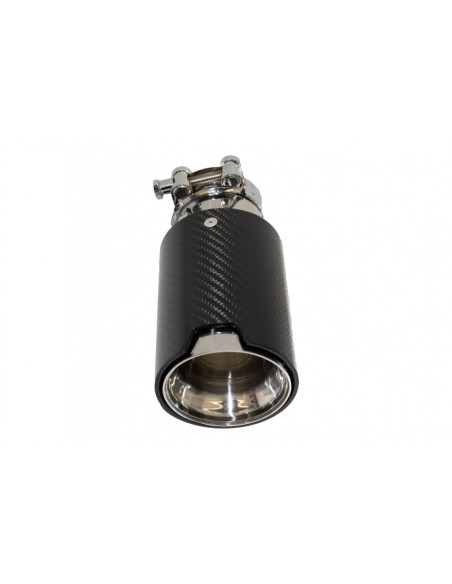 Universale scarico Muffler punta fibra carbonio lucido Finish Inlet 6.3cm-2.48inch