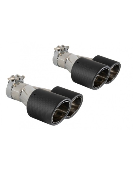 Universale Dual Twin scarico fibra carbonio Matte Finish ingresso 6cm-2.36inch