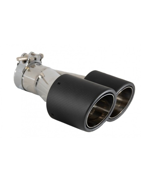 Universale Dual Twin scarico fibra carbonio Matte Finish ingresso 6cm-2.36inch