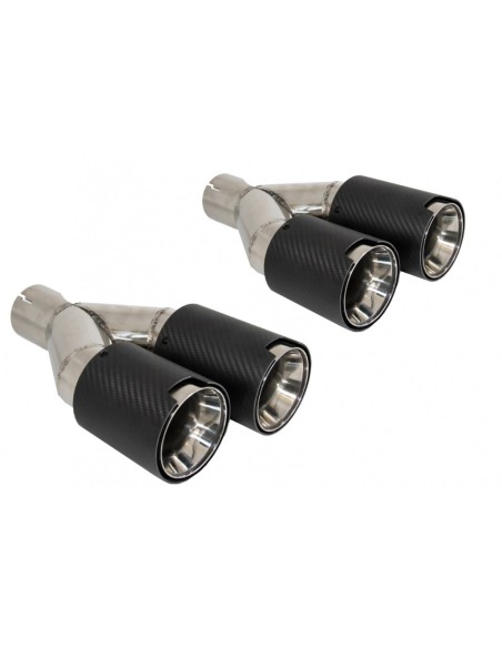 Universale Dual Twin scarico fibra carbonio Matte Finish ingresso 6cm-2.36inch