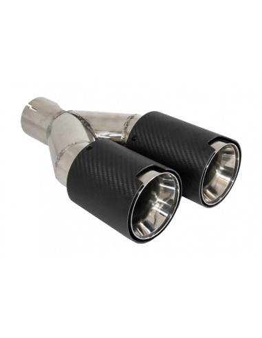 Universale Dual Twin scarico fibra carbonio Matte Finish ingresso 6cm-2.36inch
