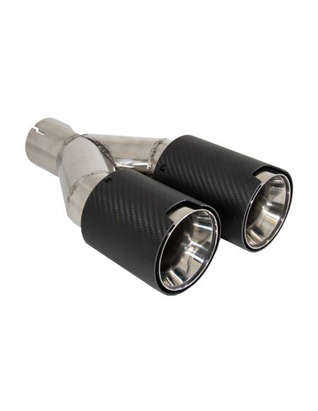 Universale scarico silenziatore punta fibra carbonio opaco finitura LH ingresso 6cm-2.36inch