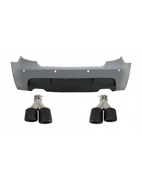 Paraurti posteriore w/ doppio doppio scarico scarico suggerimenti in fibra di carbonio per BMW Serie 1 E81 E87