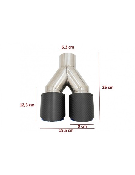 Universale scarico silenziatore punta opaca fibra di carbonio blu finitura Limited Edition Inlet 6.3cm