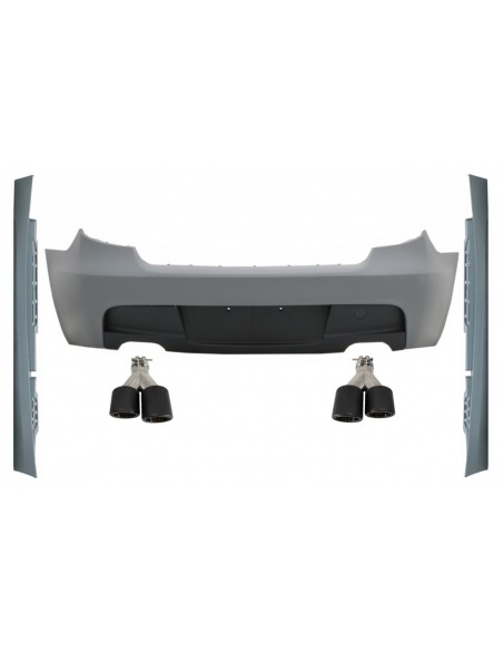 Paraurti posteriore w/ Dual Twin Marmitta Tiips Carbonio e Laterali Gonne per BMW Serie 1 E87 Hatchback (04-11)
