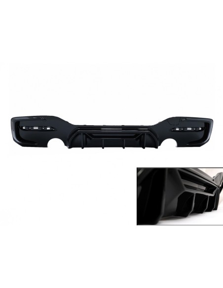 Paraurti posteriore Spoiler Valance Diffusore Doppia uscita singola per BMW 1 Serie F F21 LCI (15-19) Piano Black Competition
