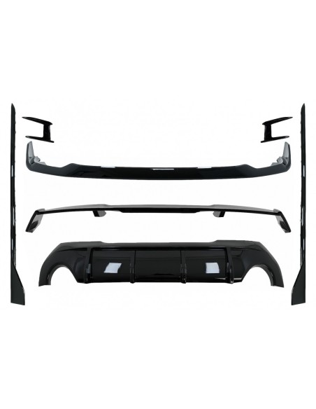 Aero kit paraurti anteriore labbro e diffusore d'aria per BMW 1 Serie F40 M Sport (19-Up) Piano Nero