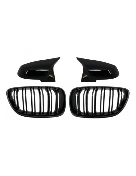 Le griglie centrali del rene doppia striscia w/coperture dello specchio per BMW 2 serie F22 F23 (14-up) M