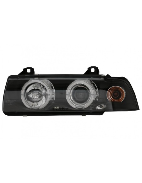 Fari per BMW E36 (1990-1999) Angel Eyes Black