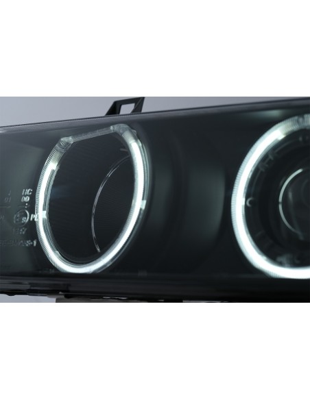Angel Eyes CCFL Fari per BMW Serie 3 E36 Berlina Touring Compact (1990-1999) Nero