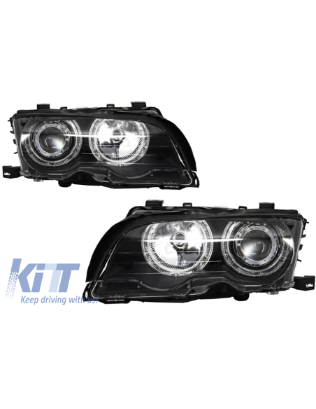 Angel Eyes fari per BMW Serie 3 E46 Coupe-Cabrio (1998-03) Edizione nera