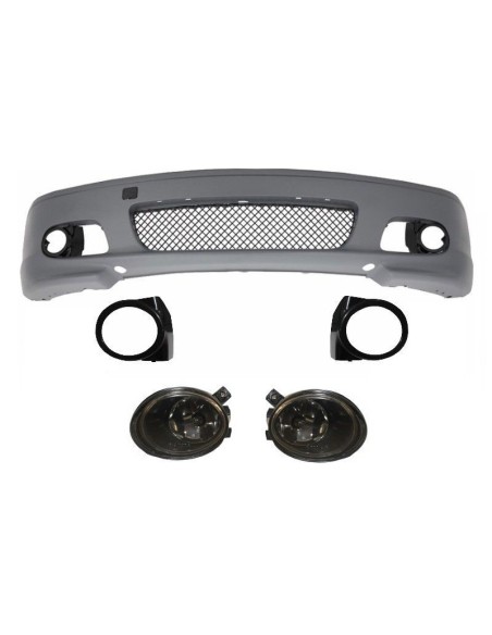 Paraurti anteriore per BMW Serie 3 E46 Coupe Cabrio (1999-07) M-tech M-Technik M-Sport II Design w/ Smoke Fog Lights