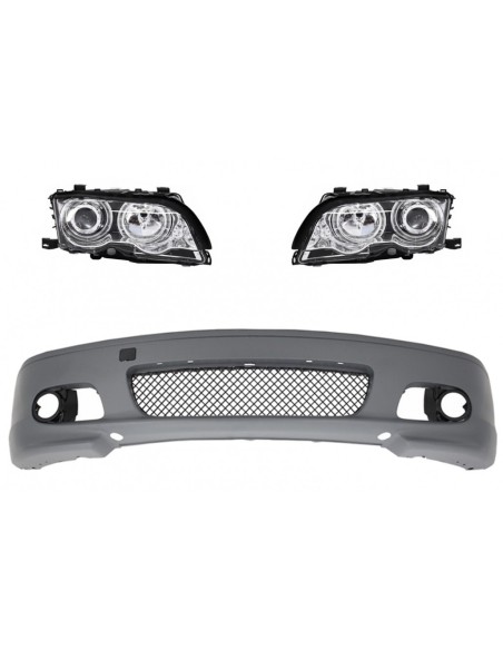 Paraurti anteriore M-tech II Design w/ out nebbia luci angelo occhi fari per BMW 3 Serie E46 Coupe Cabrio 1992-02