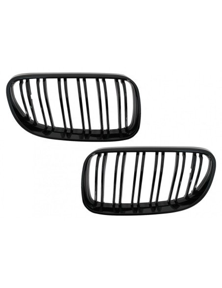 Griglia Rene Anteriore per BMW Serie 3 E92 E93 Coupé Convertible LCI (10-15) Doppia Striscia Piano Nero