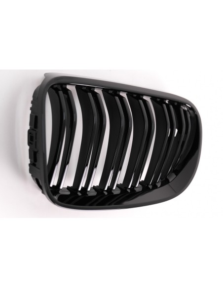 Griglia Rene Anteriore per BMW Serie 3 E92 E93 Coupé Convertible LCI (10-15) Doppia Striscia Piano Nero