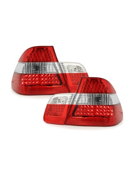 Fanali Posteriori a LED per BMW E46 4D 98-01 _ Cristallo Rosso