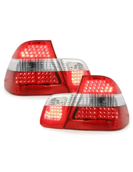 Fanali Posteriori a LED per BMW E46 4D 98-01 _ Cristallo Rosso