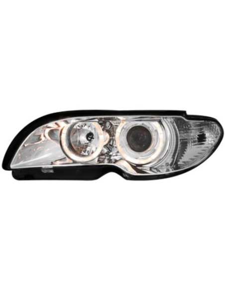 Fari per BMW Serie 3 E46 Coupé (03-06) Angel Eyes 2 Halo Cerchi Cromo