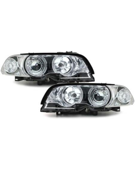 Fari per BMW Serie 3 E46 Coupé (1998-02) Angel Eyes 2 Cerchi Halo